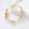 Pulseira de citrino de cristal natural feminina contas da sorte design de nicho personalidade simples presente de aniversário para namoradas para meninas