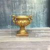 Casamento Coluna Romana Dourada Vaso de Flores Prateleira Guia de Estrada Listrado Europeu Troféu Fibra de Vidro Adereços de Casamento