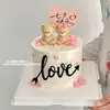Decoración de Pastel para el Día de San Valentín Chino 2025 Adornos de Osos en Pareja Tarjeta de Corazón de Amor Acrílica Enchufe