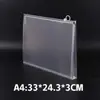 Bolsa de documentos portátil tridimensional espessa com aba de puxar, bolsa de armazenamento de material escolar de PP à prova d'água A6/A5/A4/FC, pasta de arquivos