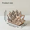 Servilletero de madera estilo nórdico con diseño creativo hueco, estante de almacenamiento de servilletas para mesa de cocina, adecuado para decoración del hogar y cafetería