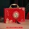 Caja de Joyería para Compromiso, Caja de Regalo Dorada para Hombre, Caja de Boda con Tres Herrajes Dorados, Suministros para Boda