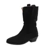 Botas Retro Martin con Tacón Apilado 2026 Plisadas Nuevas Botas Cortas Mujer Estilo Coreano Media Caña Estilo Británico Otoño Invierno Moda Petite