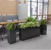 Cajas de Flores de Acero Inoxidable, Macetas para Oficinas de Ventas, Soportes de Flores de Hierro para Exteriores, Bancos de Flores para Calles Comerciales, Canaletas de Flores Terminadas