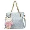 Bolso Mujer Coreano de Nicho Acolchado de Diamantes con Asa de Cadena Bolso Tote Cubo Venta Caliente de Alta Gama Moderno de Moda Bolso de Hombro Único Cruzado
