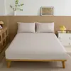 Conjunto de lençóis simples de cor sólida para exportação transfronteiriça, três peças, lençol de solteiro, protetor de colchão de solteiro, fornecimento direto do fabricante