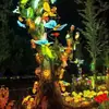 Luzes de Borboleta Emissoras de Luz Dinâmicas de LED para Exterior, Luzes em Formato de Inseto Libélula, Luzes de Decoração para Festival de Iluminação de Parque Cênico, Acampamento
