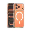 Funda magnética transparente para teléfono Apple 17Promax iPhone16 Transparente Tup+PC Funda protectora dos en uno