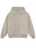 Chaqueta de Algodón Gruesa Cálida de Invierno con Textura de Mármol para Hombre, Abrigo Holgado Versátil con Capucha Águila de Montaña Tendencia