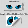 BRUP Olhos Azuis Luminosos Adesivo de Banheiro Estilo Engraçado Misterioso Banheiro Autoadesivo Q Adesivo Decorativo de Parede BR-YG427C