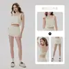 Conjunto de Yoga Costas Transfronteiriço para Mulheres, Conjunto de Três Peças com Colete Fitness para Treino de Corrida, Shorts Esportivos Respiráveis e Absorventes de Choque Amigáveis à Pele