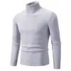 Exportação Transfronteiriça Outono e Inverno Europeu e Americano Masculino Listras Verticais Gola Alta Tricô Masculino Pulôver Tricô Camisas de Base