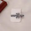 Pinza para el Cabello con Lazo de Tablero de Ajedrez Blanco y Negro en Forma de Corazón Estilo Coreano Pinza para el Cabello de Oso a Cuadros para Adolescentes Pinza para el Flequillo Lateral