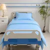 Conjunto de lençóis e fronha de cama de cor branca pura para enfermaria de clínica hospitalar, tamanho solteiro, algodão puro, com estampa de corante reativo, grau médico, conjunto de três peças, personalizável