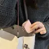 Nova Bolsa para Joias Compacta de Couro Genuíno com Anel de Diamante, Mini Bolsa para Batom, Porta-Moedas, Caixa de Armazenamento para Joias de Anel, Colar, Brincos