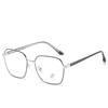2020 Armazón de Lentes Planos Cara Redonda Retro Montura Completa Placa Marca Plata Moda Lentes Planos Armazón de Lentes