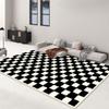 Tapete de sala de estar moderno minimalista manta de mesa de centro preta de luxo leve tapete de quarto minimalista francês para casa esfregar