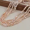 Económico Collar de Perlas de Agua Dulce Naturales de 4-5 mm Lado Doble Pulido Perforado Lateral Perlas Irregulares Barrocas Moradas Cuentas Sueltas DIY