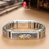 Pulseira Yu Hong Jian Zhen Estilo Chinês Novo Retrô com Contas Pixiu e Buda para Homens com Contas Giratórias, Moderna e Única