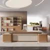 Combinação de Mesa e Cadeira para Escritório Presidencial, Simples e Moderna, Escritório de Gerente Geral de Luxo Leve de Alto Padrão, Mesa de Diretor