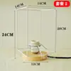 Lámpara de Mesa de Madera Maciza Hecha a Mano DIY Portalámparas de Cuerda de Algodón Tejida Paquete Tejido de Ratán Libro Rojo Pequeño Cuadros de Abuela Accesorios de Material de Ganchillo