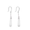 Accesorios antiguos de Hanfu: pendientes de cuerpo entero de plata 925, pendientes largos blancos de gota de agua con forma de ojo de gato, pendientes vintage de película