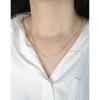 141 Estilo Coreano INS Nicho Lujo Ligero Sentido del Diseño Muy Fino Octagonal Hueso de Serpiente Cadena Pura Collar Plata de Ley S925 Para Mujer Texte