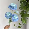 Cenário de Casamento Simulado com Rosas de Cabeça Redonda Layout Flores de Peônia Adereços de Fotografia Decoração Suave Flores Artificiais Peônias Estilo Jardim Fresco