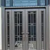 Porta de Entrada de Vidro Temperado Estilo Rústico com Porta Dupla de Liga de Zinco para Casa Autoconstruída Metro Quadrado