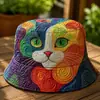 Colección de sitios web independientes transfronterizos nuevos de 2026: Sombrero de pescador y sombrero para el sol versátiles de arcoíris con estampado digital 3D y bordado acolchado, aptos para hombres y mujeres