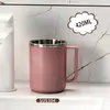 Copo de enxaguante bucal de aço inoxidável 304 com alça, anti-queda, copo de lavagem doméstico, copo para escovar os dentes, copo para beber de estudante e escritório, caneca