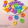 Color acrílico agujero grande cuentas alfabéticas digitales accesorios pulsera hecha a mano DIY cadena de teléfono móvil accesorios de cuentas sueltas decorativas