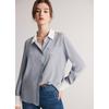 Camisa de Seda para Mujer 2026 Principios de Primavera Crepé Color Sólido Estilo Oficina Cuello Solapa Manga Larga Top 100% Seda de Morera