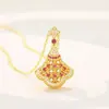 Collar Colgante Estilo Banquete Dinastía Tang Chapado en Cobre Dorado de Alta Retención de Color, Cadena Delicada para Clavícula, Regalo Perfecto para Novia
