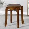 Taburete redondo de madera maciza W8 para mesa de comedor en casa, silla de roble antigua estilo chino, moderno y simple, apilable, fácil de almacenar, banco para cambiarse los zapatos