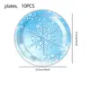 Novas decorações de festa de Natal com tema de floco de neve azul transfronteiriças, pratos de papel descartáveis, copos de papel, guardanapos de papel, toalhas de mesa
