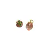 Japonés y coreano primavera y verano hoja verde rosa vidrio durazno aretes collar pulsera diy accesorios de joyería colgante colgante