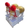 Figurillas de Elefante de Piedra Estilo Tailandés en Mármol Blanco con Acentos Dorados, un Par de Elefantes de Piedra para la Entrada del Hogar, Adornos Auspiciosos para las Entradas de Empresas