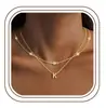 El Nuevo Set de Tres Piezas de Collar de 26 Letras Transfronterizo de Amazon es Moderno y Elegante, Cadena de Clavícula Multicapa, Versátil para el Uso Diario