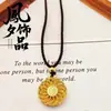 Collar de Oro Sand Vietnamese Filigrana Hueca Colgante Corazón Perfecto para Mujer Wanfu Estilo Popular Sencillo Xiaohongshu