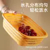 Cesta de Plástico Rectangular Engrosada y Ampliada Cesta Escurridora de Verduras y Frutas para Cocina Cesta de Almacenamiento para Brochetas Fritas de Barbacoa Filtro de Agua para Mariscos