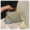 Bolso cruzado de hombro popular con cierre de clip, textura para cena de chica, color sólido, bolso de mano, bolsa casual al por mayor