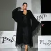 Elegante conjunto de ropa de estar para novia: bata de encaje con mangas acampanadas, bata exterior y vestido largo con abertura en la espalda 1186+420
