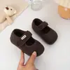 Zapatos de Piel con Suela Gruesa, Felpa y Velcro para Mujer 2026 Otoño/Invierno Combinación con Faldas Mary Janes Planos Zapatos Cálidos de Algodón