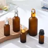 Botellas Vacías Reutilizables de Vidrio Marrón Mate para Aceites Esenciales, Varios Tamaños, Botellas Portátiles con Gotero para Productos de Cuidado de la Piel, Loción y Esencia