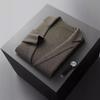 Primavera e Outono Novo Suéter de Lã Masculino Cardigan com Decote em V Cor Sólida Base de Malha Suéter de Lã Jaqueta de Lã Empresarial da Moda