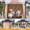 Cama Mecedora Exterior Silla Mecedora, Silla Colgante de Doble Propósito para Sentarse y Acostarse, Toldo y Refugio de Lluvia para Jardín Silla Colgante de Ocio Cama