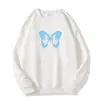 Outono e Inverno Novo Design Americano de Nicho com Estampa de Borboleta Moda Versátil Casual de Alta Qualidade Roupa Externa Moletom Solto para Mulheres