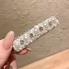 Lujo Ligero y Sensación de Alta Gama, Pasador Brillante de Perlas y Diamantes Pinza BB para Mujer, Totalmente Incrustado con Diamantes, Accesorio para el Cabello con Pinza Lateral de Cristal Rosa