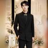 Traje Tang de compromiso para hombre, nuevo traje chino, nuevo traje Zhongshan, traje holgado estilo República de China, traje de boda, traje de primavera y otoño con hebilla.